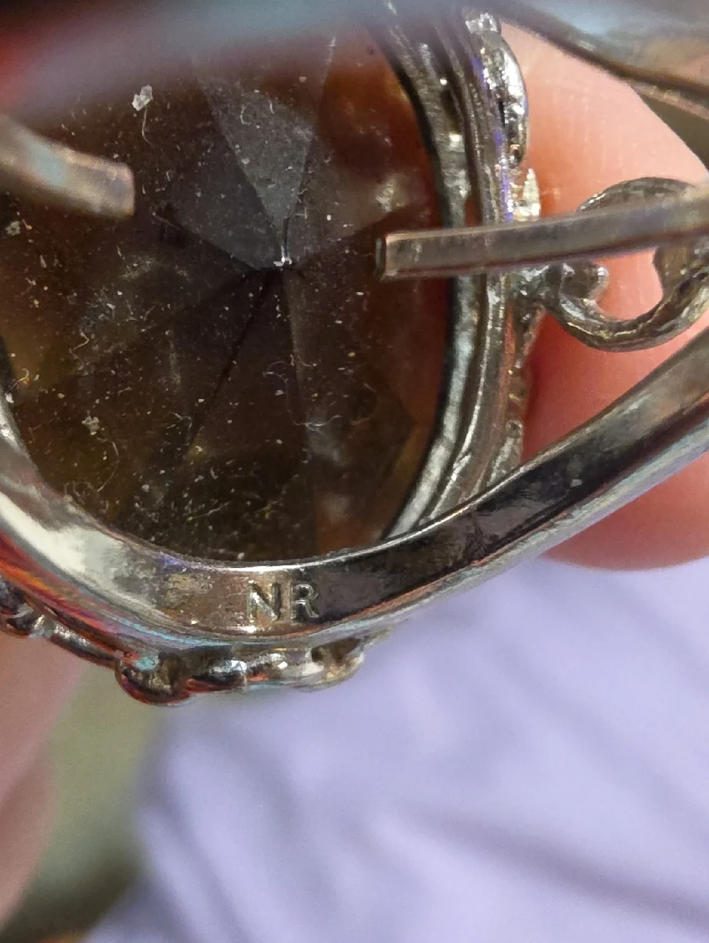 VINTAGE SMOKY QUARTZ Sz 7 Ladies Cocktail Ring, EUC More Detail In Descript.